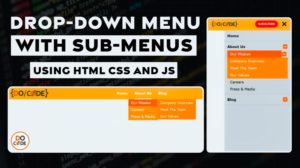 How to Create a Dropdown Menu Using HTML , Css and js (Step-by-Step Guide)