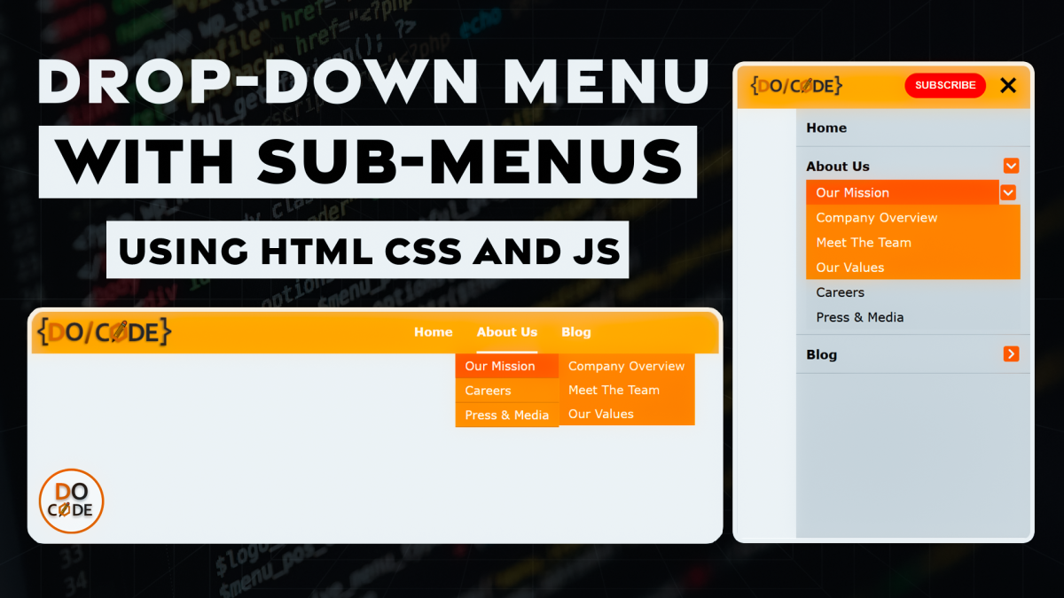 Dropdown Menu Using HTML , Css and js
