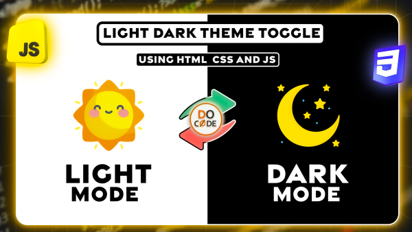 Dark Mode & Light Mode Toggle Using CSS and JavaScript